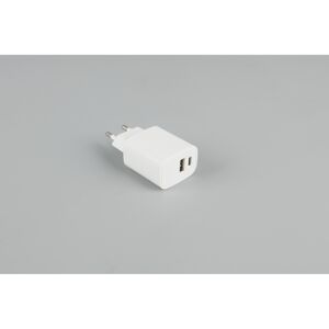 USB-Adapterstecker weiß mit USB-A/USB-C-Anschluss