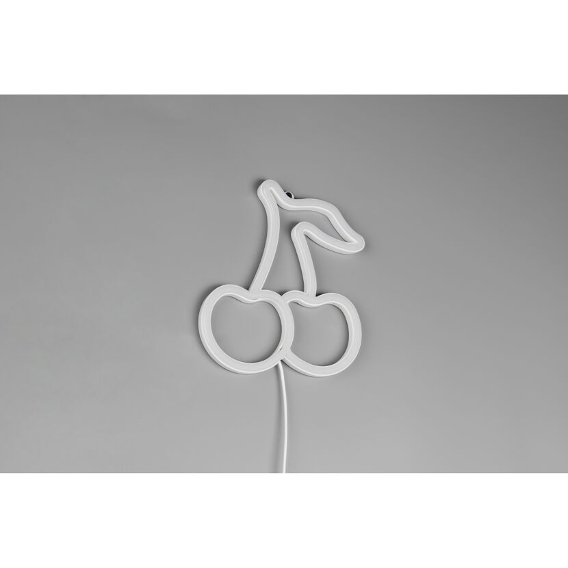 LED-Neon-Wandleuchte 'Cerise' transparent 19,5 x 22 x 1,6 cm