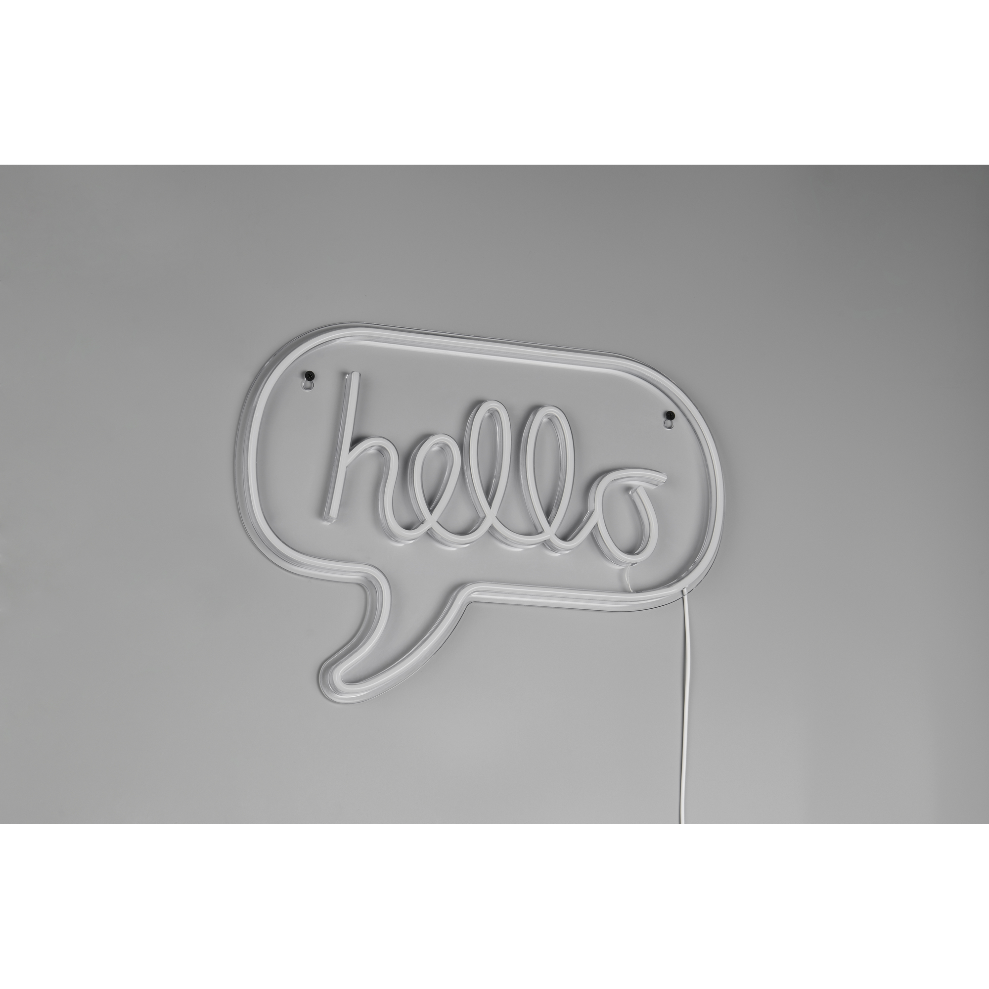 LED-Neon-Wandleuchte 'Hello' transparent 43 x 31 x 1,6 cm