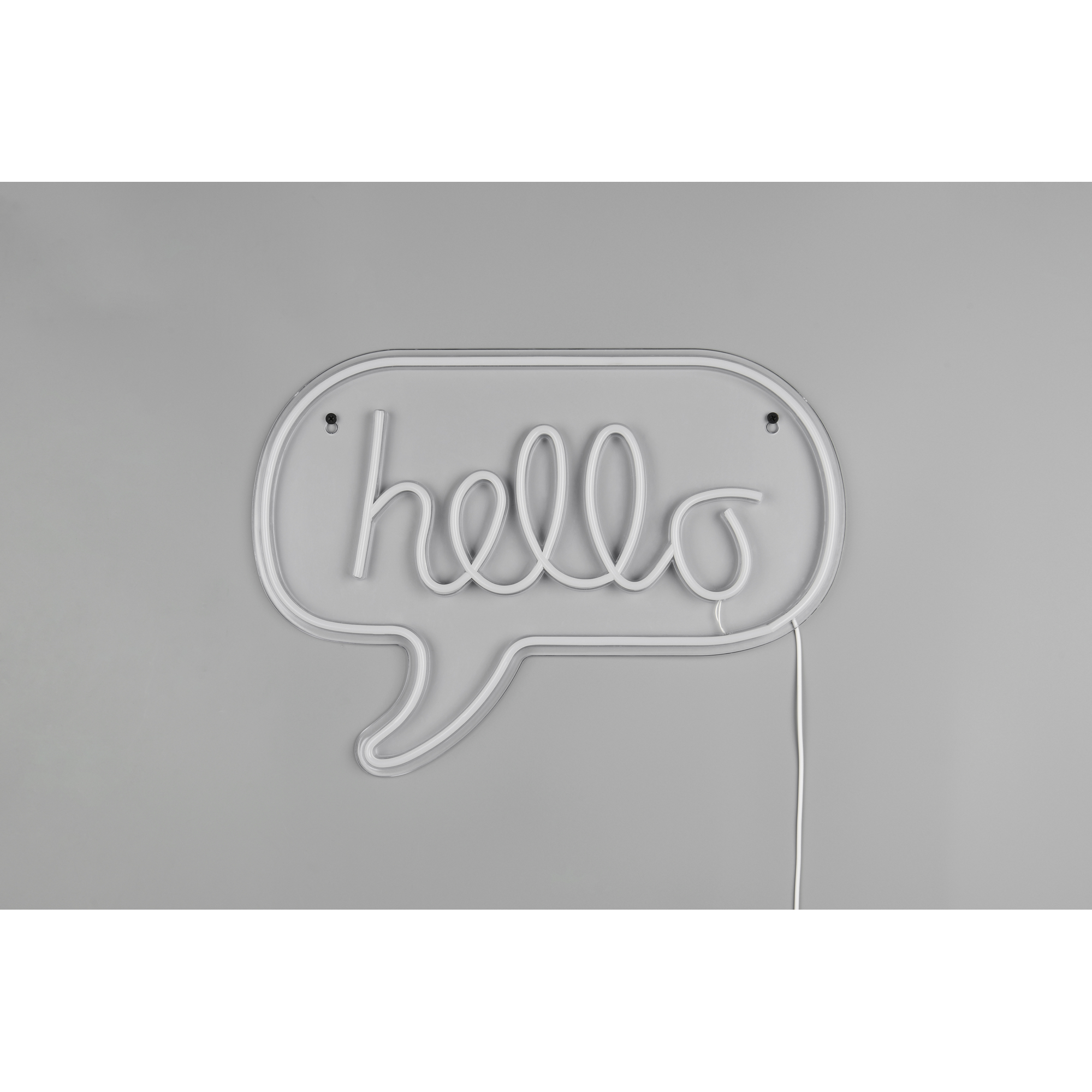 LED-Neon-Wandleuchte 'Hello' transparent 43 x 31 x 1,6 cm