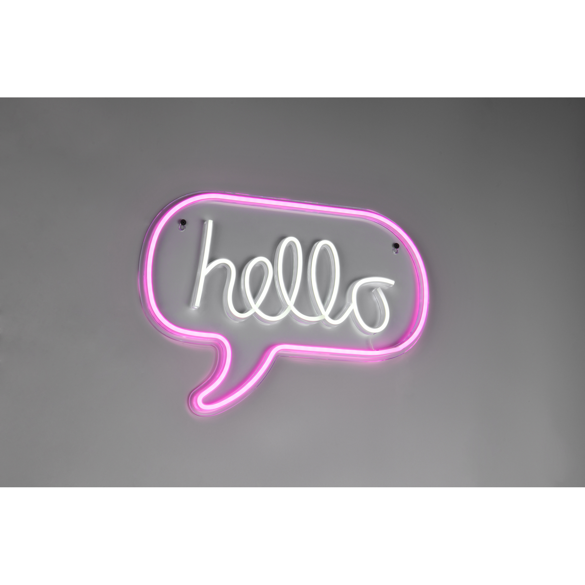 LED-Neon-Wandleuchte 'Hello' transparent 43 x 31 x 1,6 cm