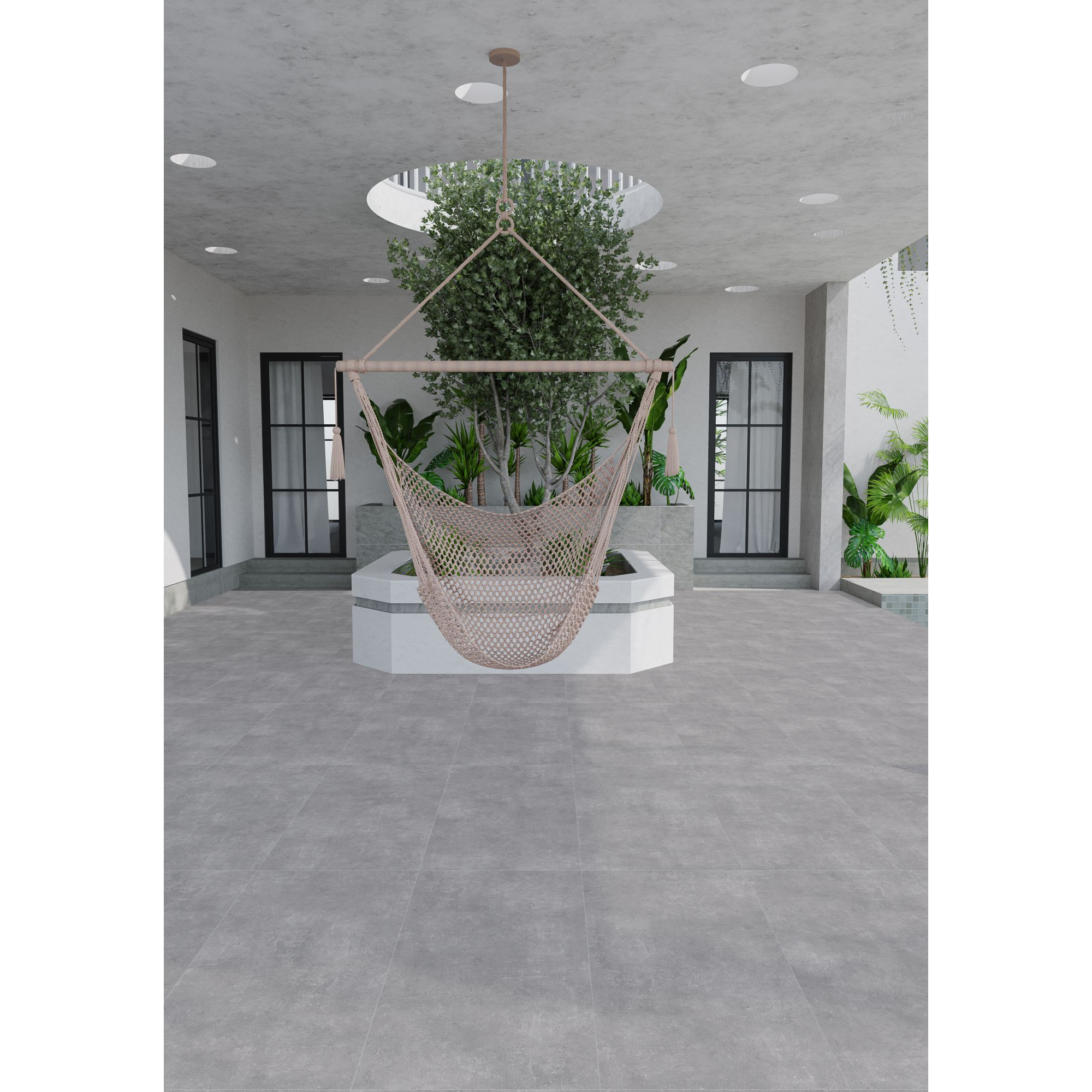Bodenfliese 'Ark Silver' grau 60 x 120 cm