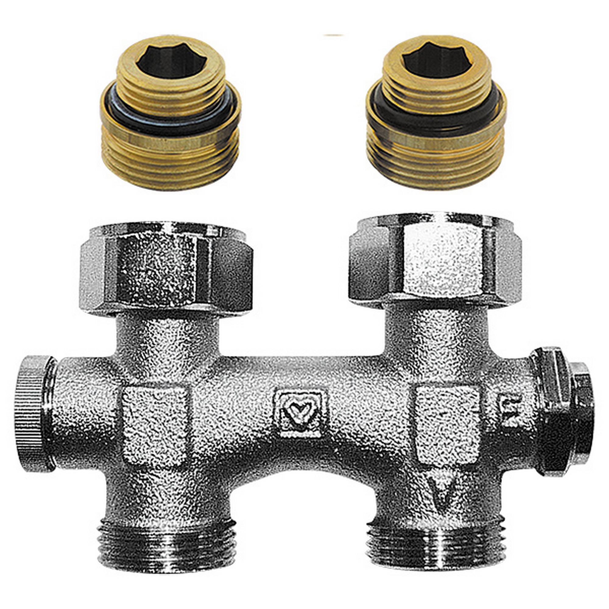 Hahnblock 1/2" mit Anschlussnippel