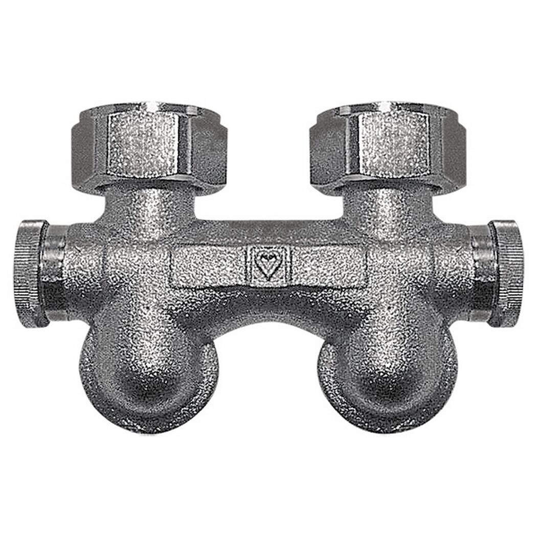 Anschlussblock Eck mit Bypass 3/4"