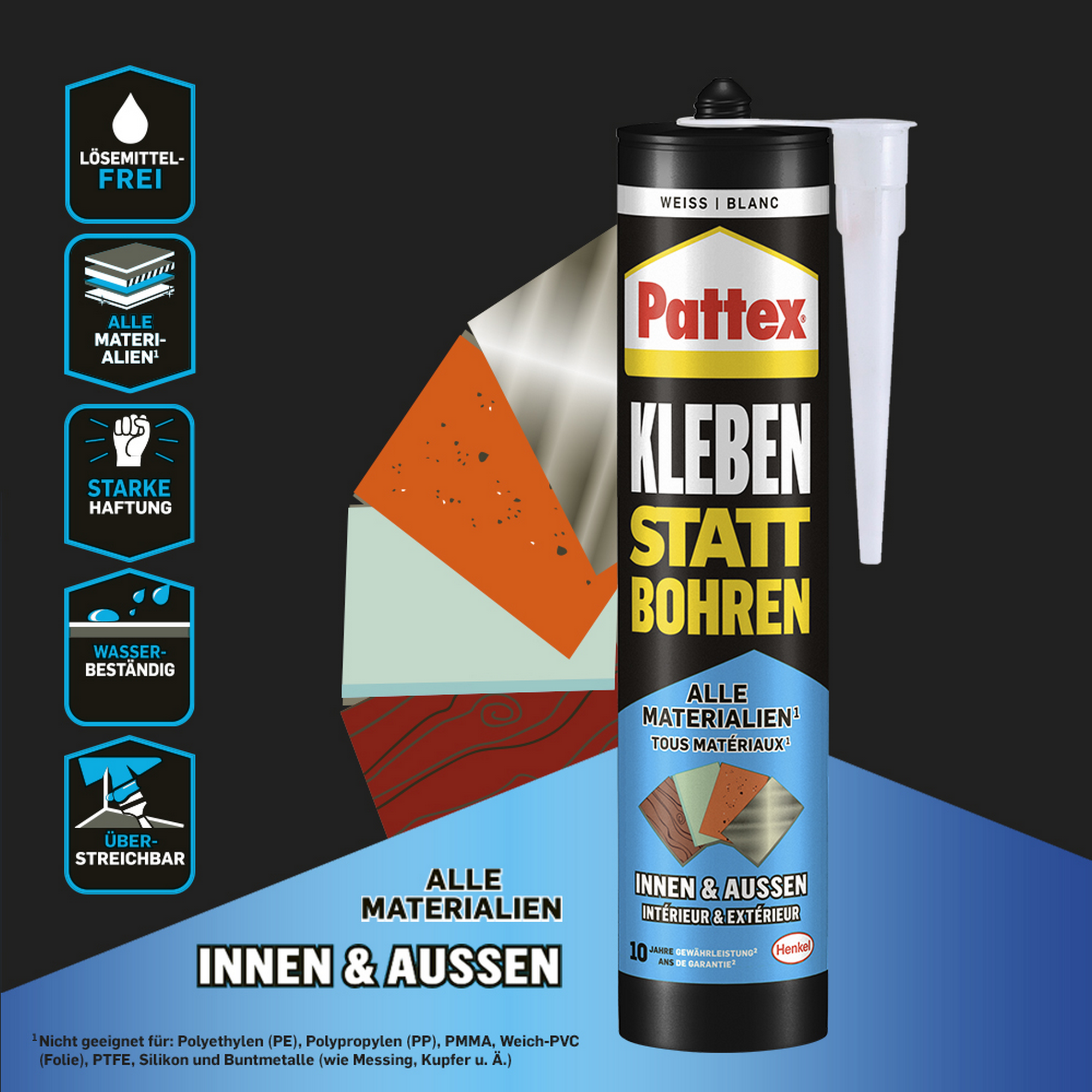 Montagekleber 'Kleben statt Bohren' weiß 495 g