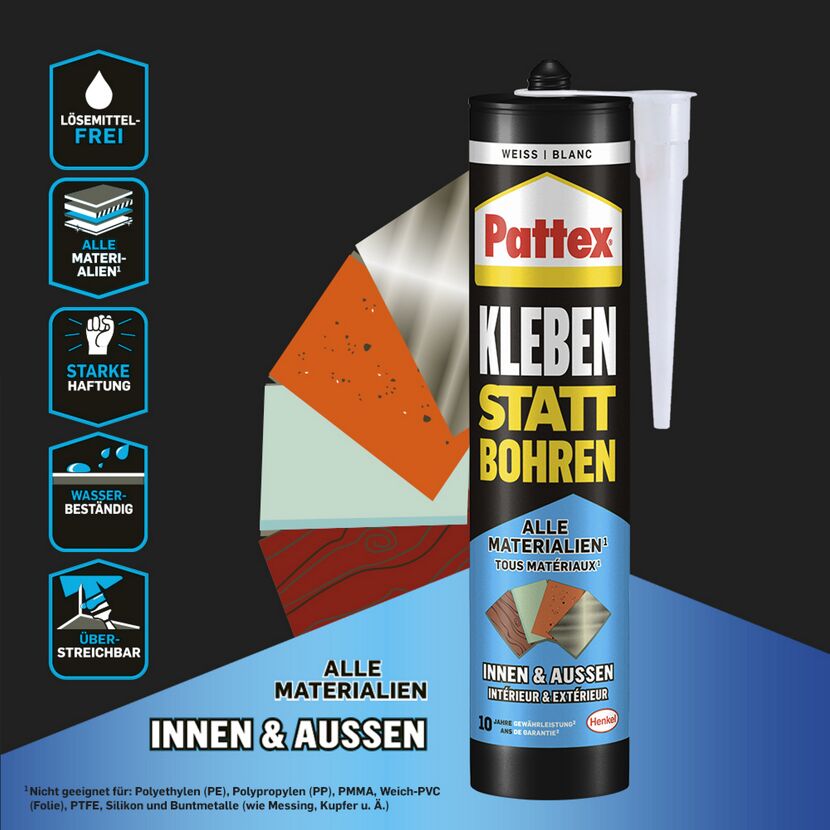 Montagekleber 'Kleben statt Bohren' weiß 495 g
