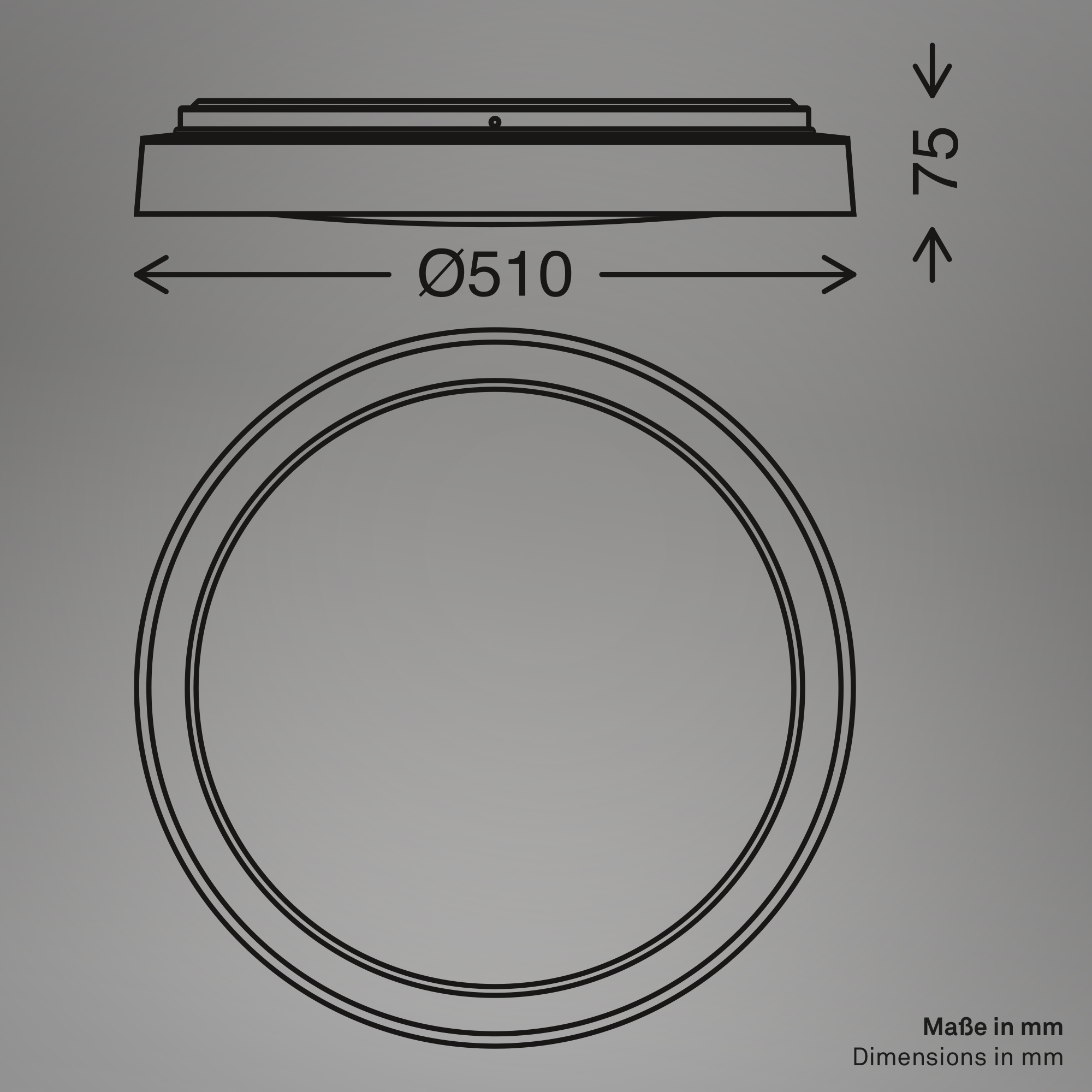Deckenleuchte 'Gima' schwarz/goldfarben Ø 51 cm