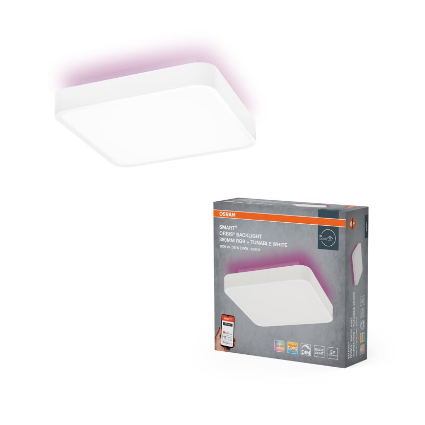 LED-Deckenleuchte 'Orbis Square' schwarz Ø 35 cm