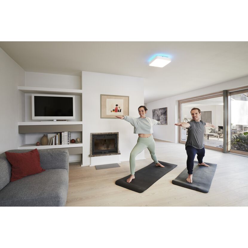 LED-Deckenleuchte 'Orbis Square' schwarz Ø 35 cm