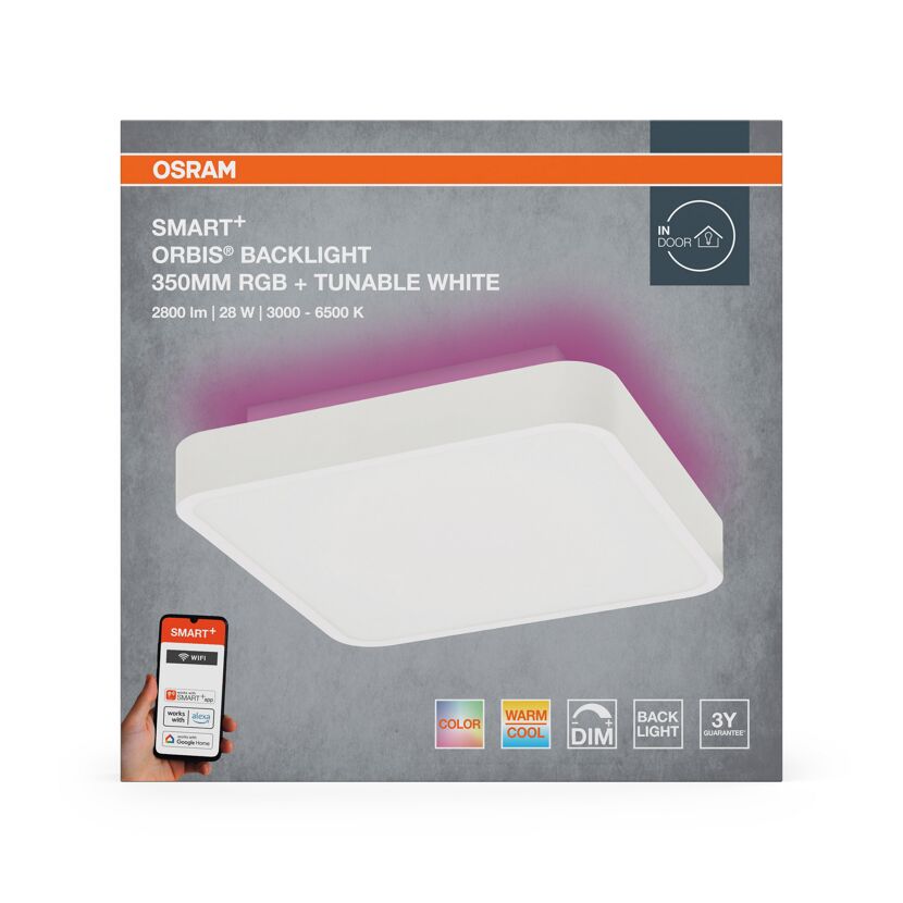 LED-Deckenleuchte 'Orbis Square' schwarz Ø 35 cm