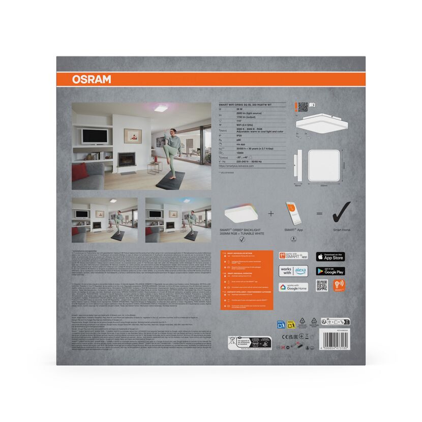 LED-Deckenleuchte 'Orbis Square' schwarz Ø 35 cm