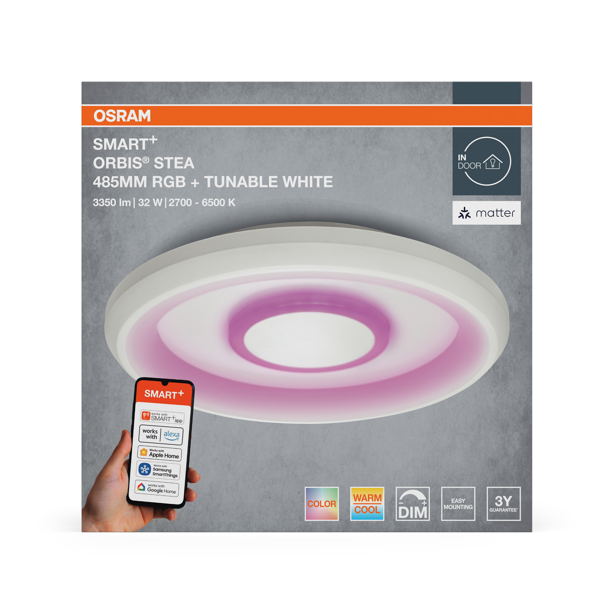 LED-Deckenleuchte 'Orbis Stea' weiß Ø 52 cm