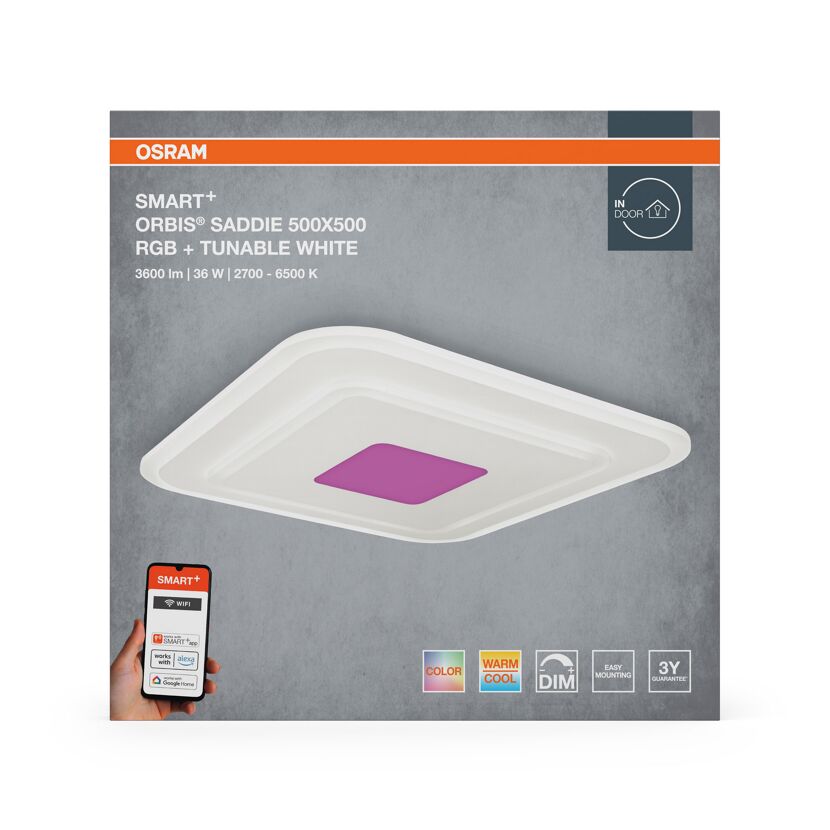 LED-Deckenleuchte 'Orbis Saddie' 55 x 55 cm 32 W 2850 lm
