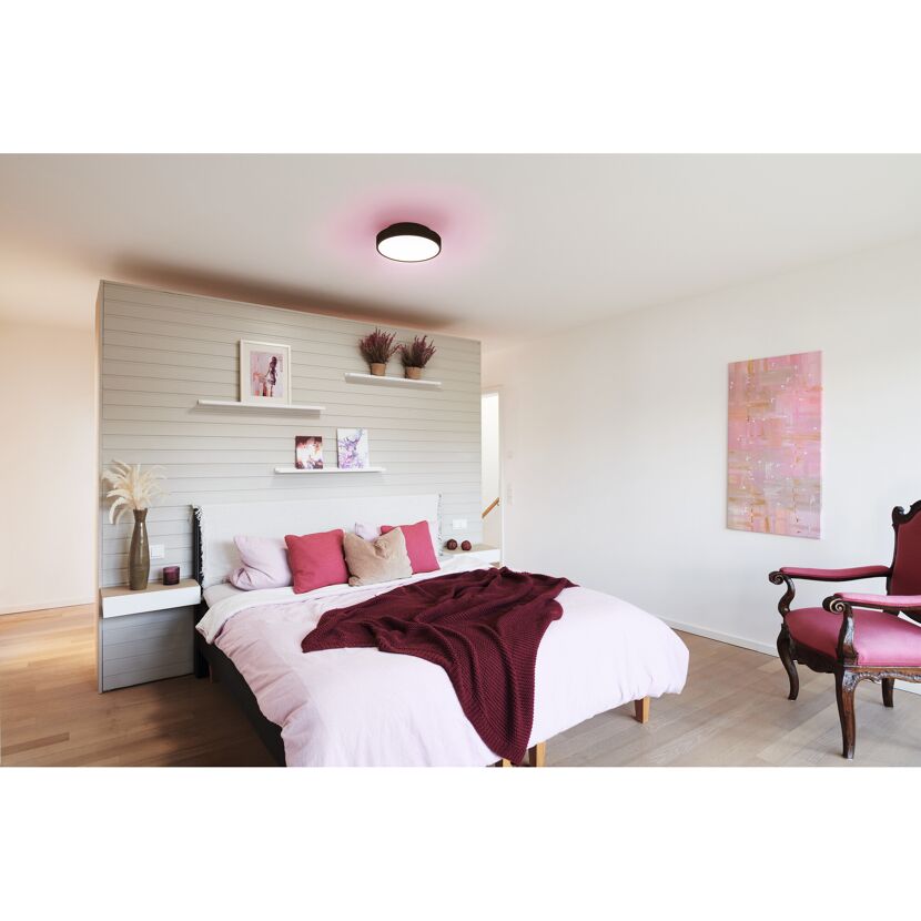 LED-Deckenleuchte 'Orbis Backlight' schwarz Ø 35 cm 28 W