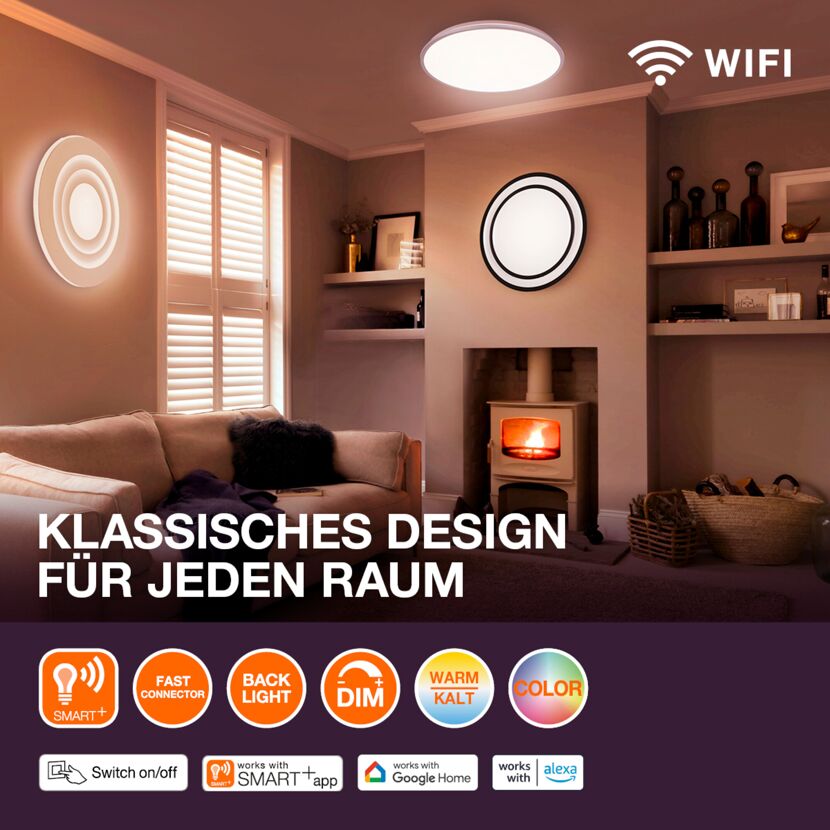 LED-Deckenleuchte 'Orbis Backlight' weiß 28 W 1400 lm