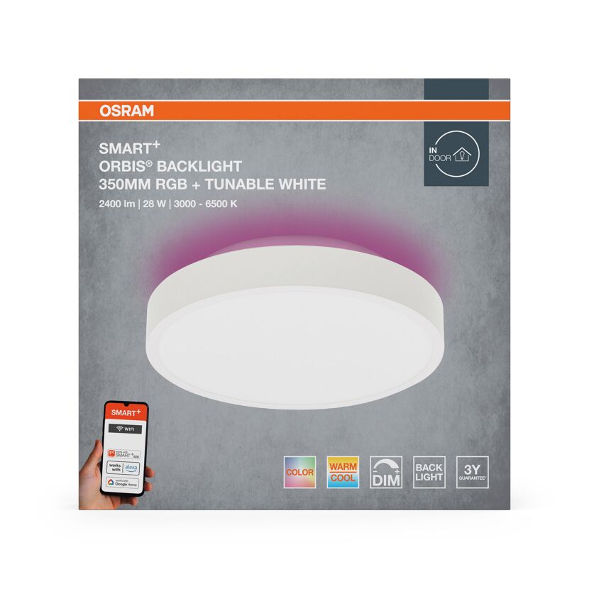 LED-Deckenleuchte 'Orbis Backlight' weiß 28 W 1400 lm