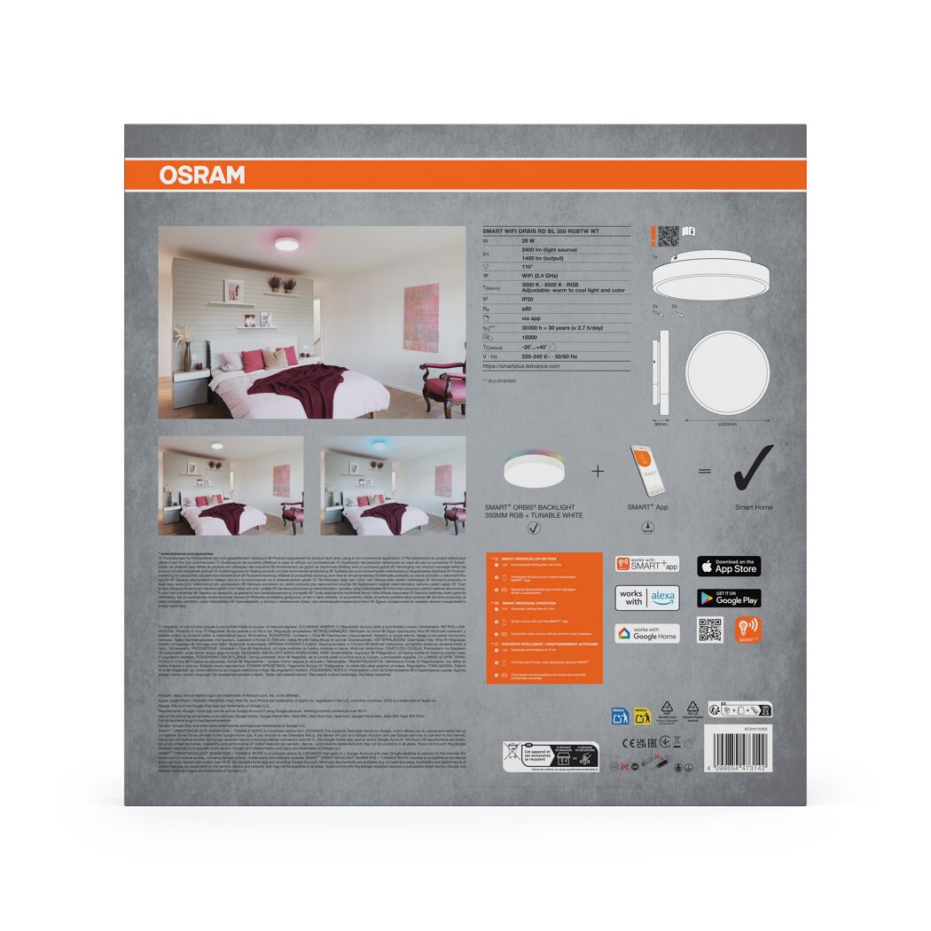 LED-Deckenleuchte 'Smart+ Orbis Ceiling' dimmbar 28 W 1400 lm RGB - tunable white Ø 35 x 9 cm
