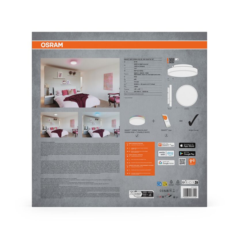 LED-Deckenleuchte 'Orbis Backlight' weiß 28 W 1400 lm