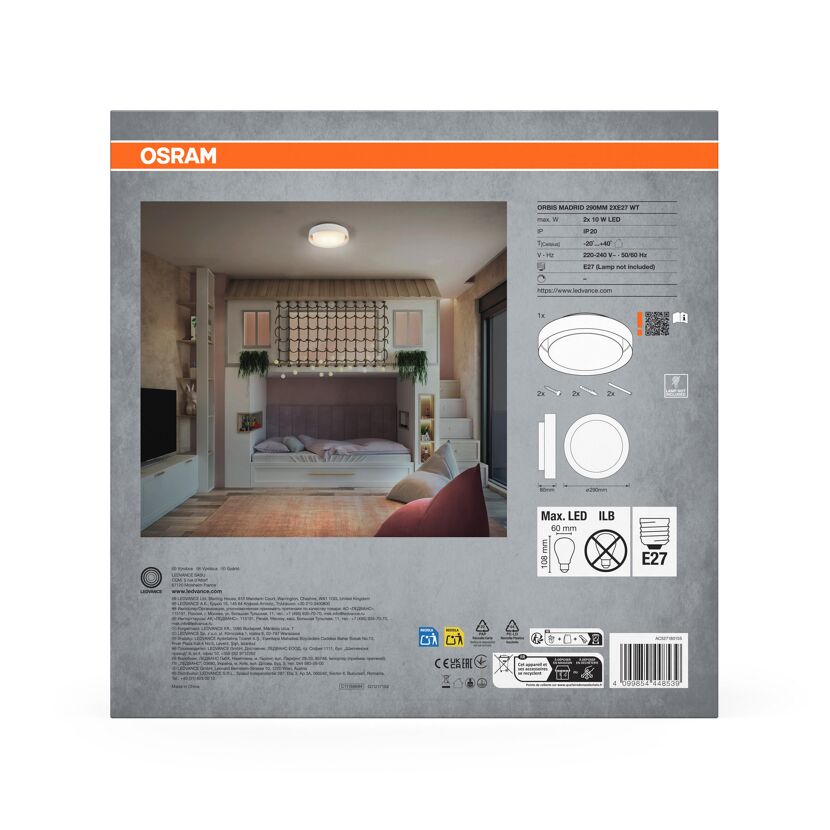 LED-Deckenleuchte 'Orbis Madrid' weiß Ø 29 cm
