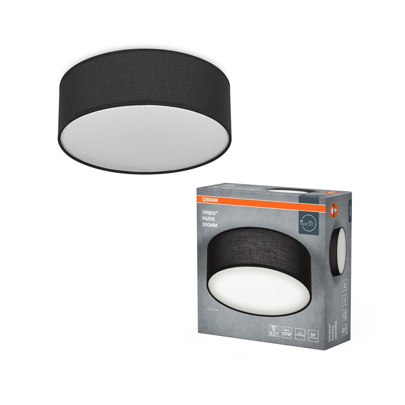 LED-Deckenleuchte 'Orbis Paris'  schwarz Ø 30 cm