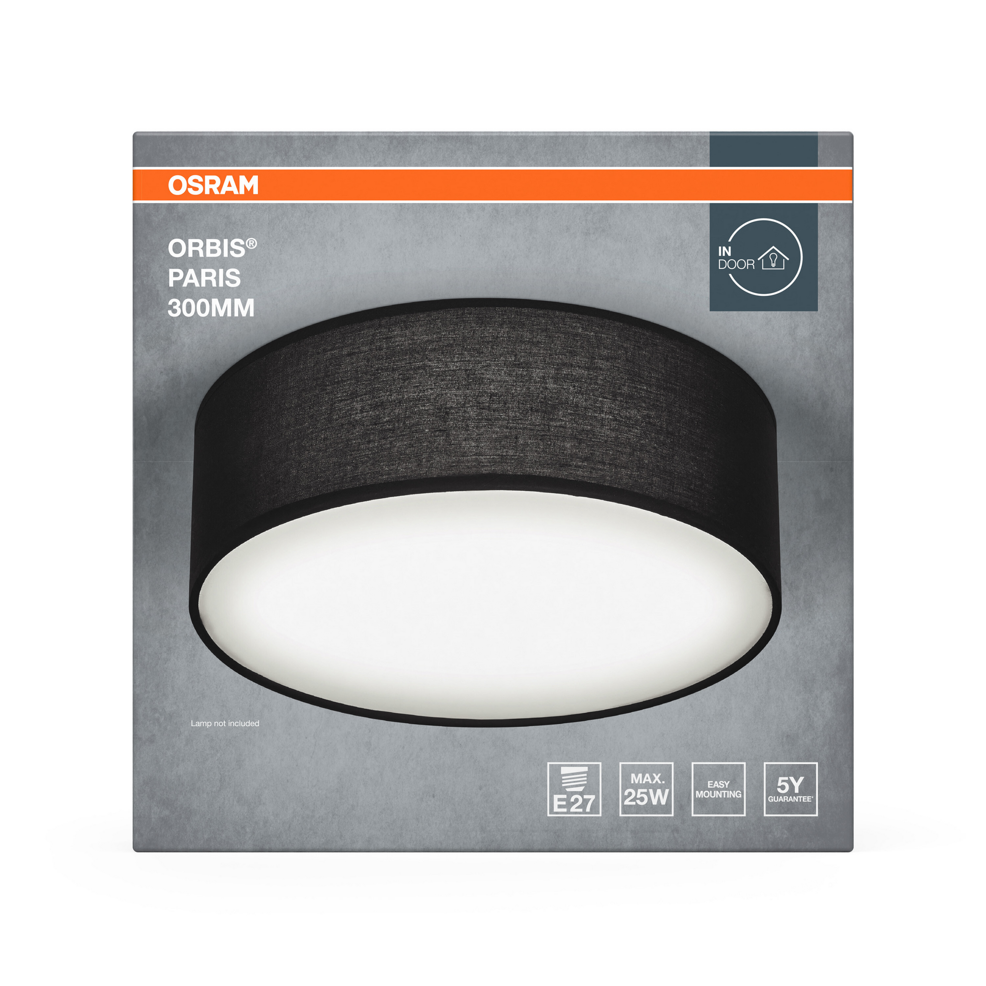 LED-Deckenleuchte 'Orbis Paris'  schwarz Ø 30 cm