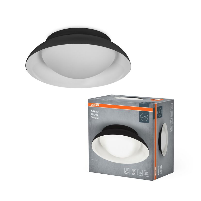 LED-Deckenleuchte 'Orbis Milan' schwarz  Ø 30 cm