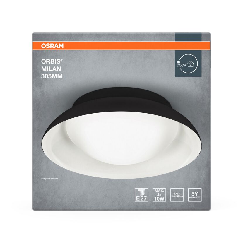 LED-Deckenleuchte 'Orbis Milan' schwarz  Ø 30 cm