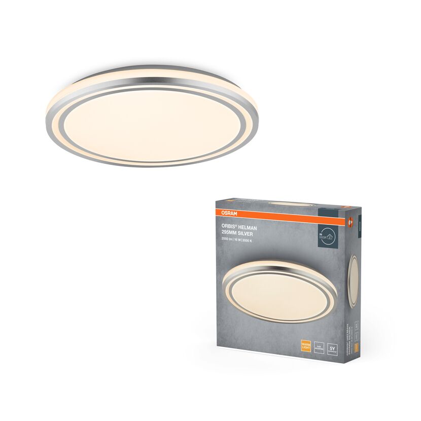 LED-Deckenleuchte 'Orbis Helman' silber Ø 30cm 16 W 1100 lm