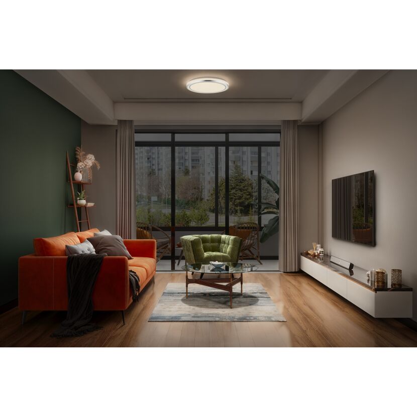 LED-Deckenleuchte 'Orbis Helman' silber Ø 30cm 16 W 1100 lm