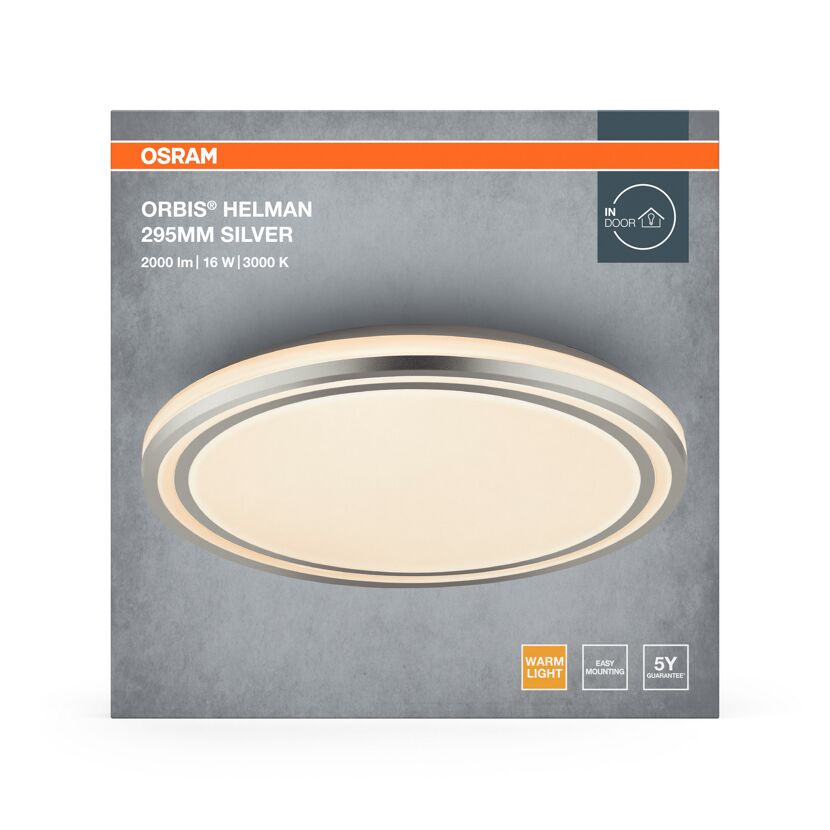 LED-Deckenleuchte 'Orbis Helman' silber Ø 30cm 16 W 1100 lm