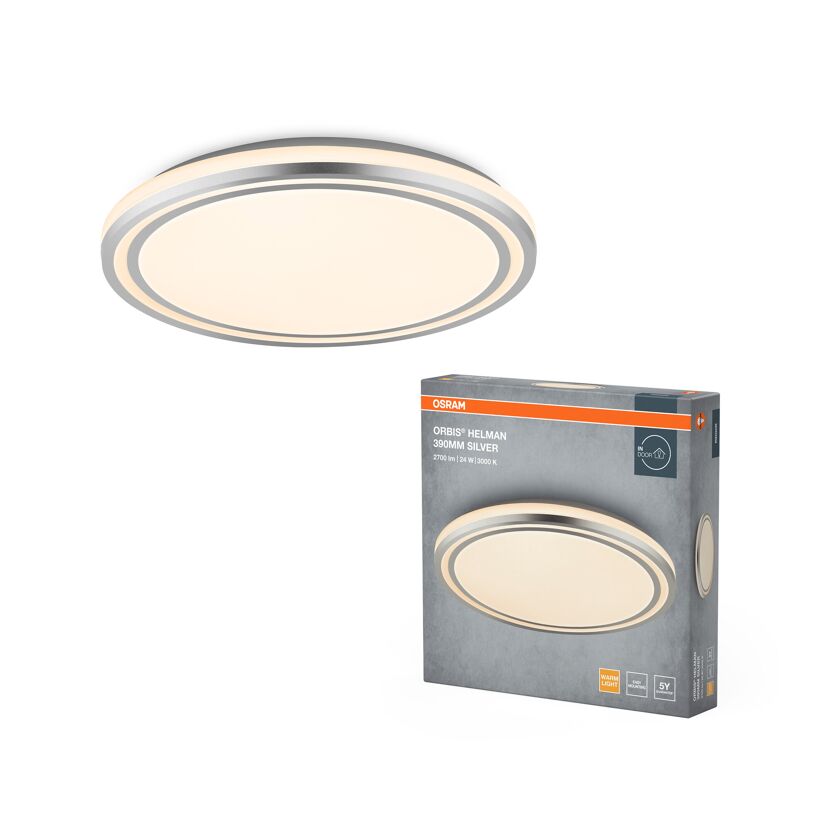 LED-Deckenleuchte 'Orbis Helman' Ø 39 cm 24 W weiß/silber