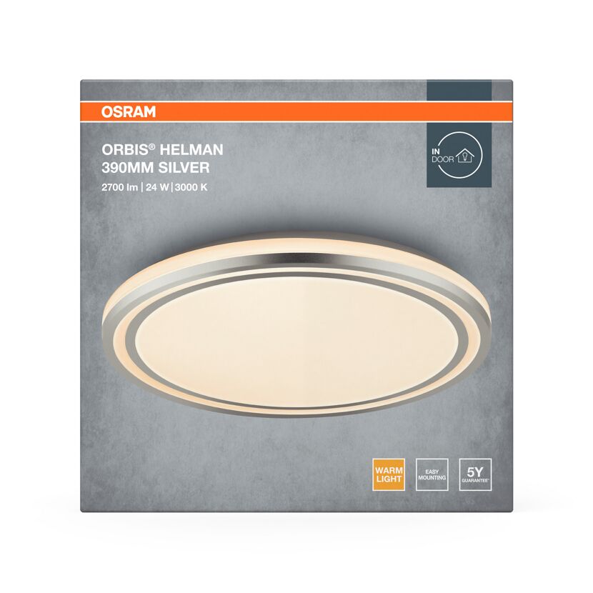 LED-Deckenleuchte 'Orbis Helman' Ø 39 cm 24 W weiß/silber
