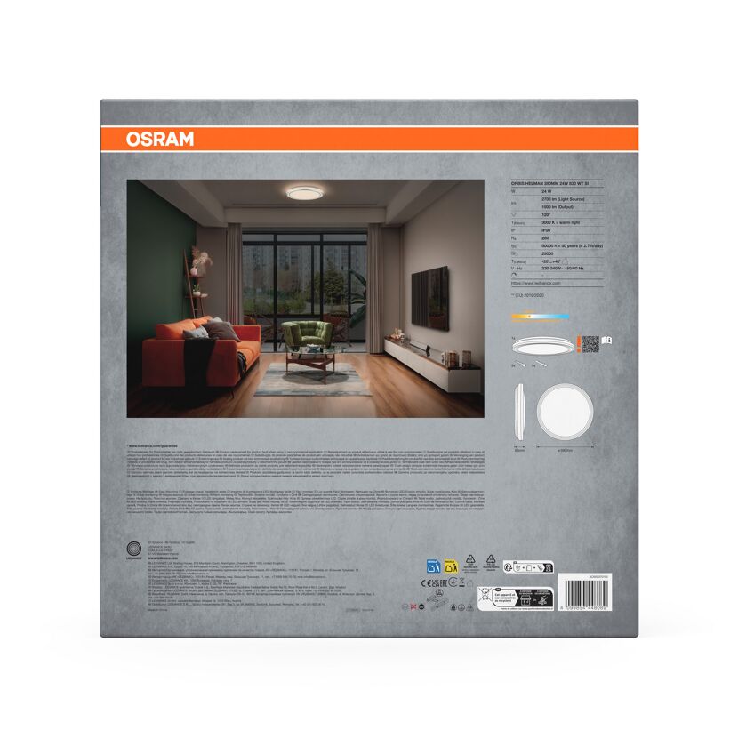 LED-Deckenleuchte 'Orbis Helman' Ø 39 cm 24 W weiß/silber