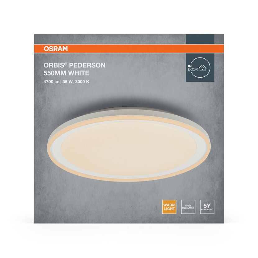 LED-Deckenleuchte 'Orbis Pederson' 550 mm 36 W weiß