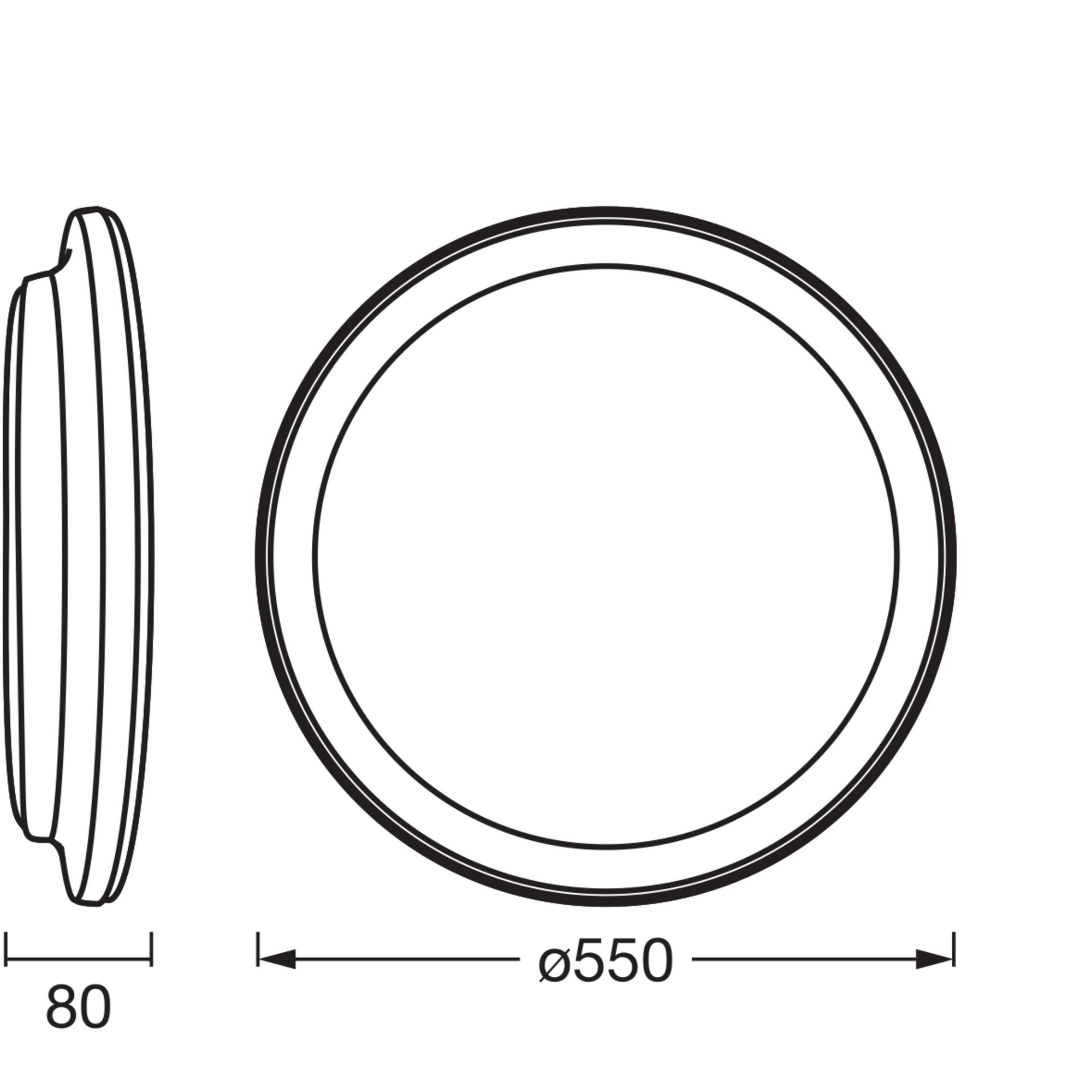 LED-Deckenleuchte 'Orbis Pederson' 550 mm 36 W weiß