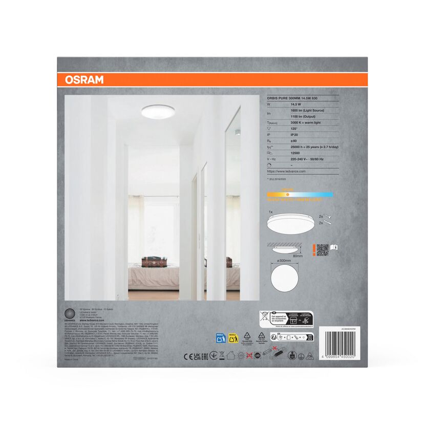 LED-Deckenleuchte 'Orbis Pure' Ø 30 cm 14,5 W