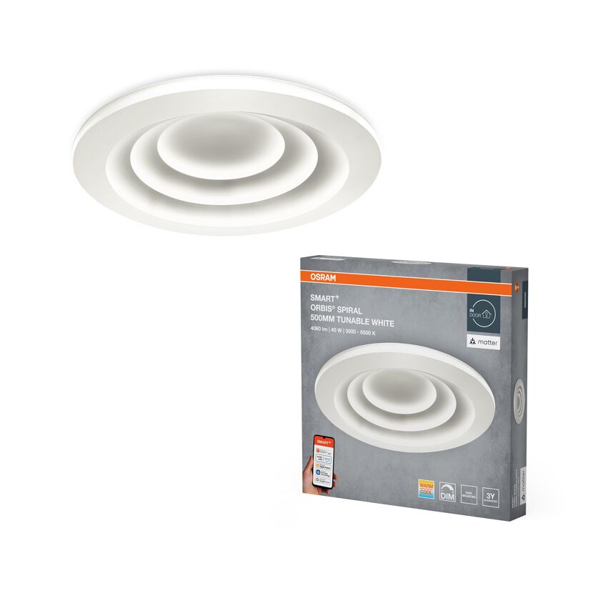 LED-Deckenleuchte 'Spiral' weiß Ø 50 cm 32 W 1900 lm