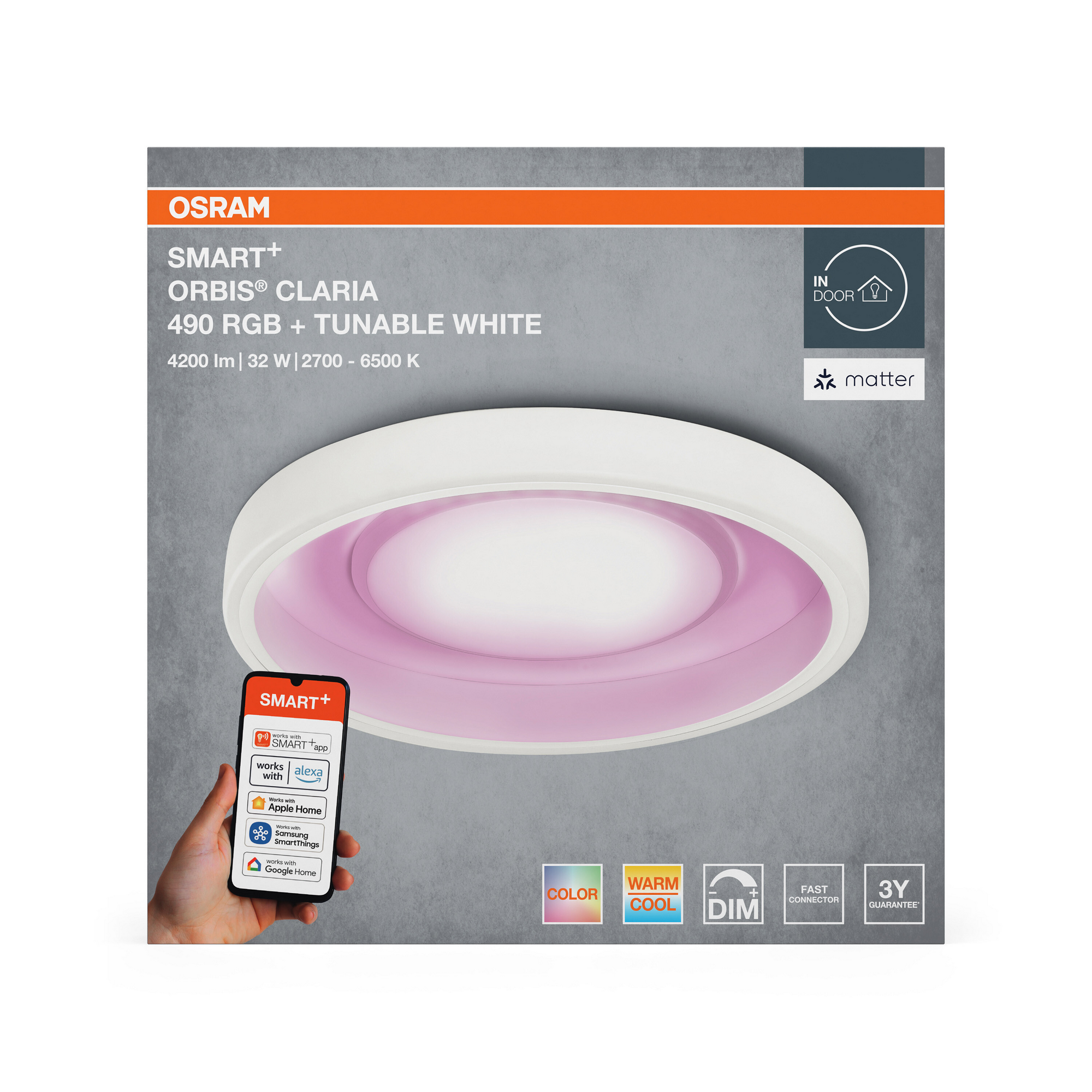 LED-Deckenleuchte 'Claria' Ø 49cm 32 W 3150 lm