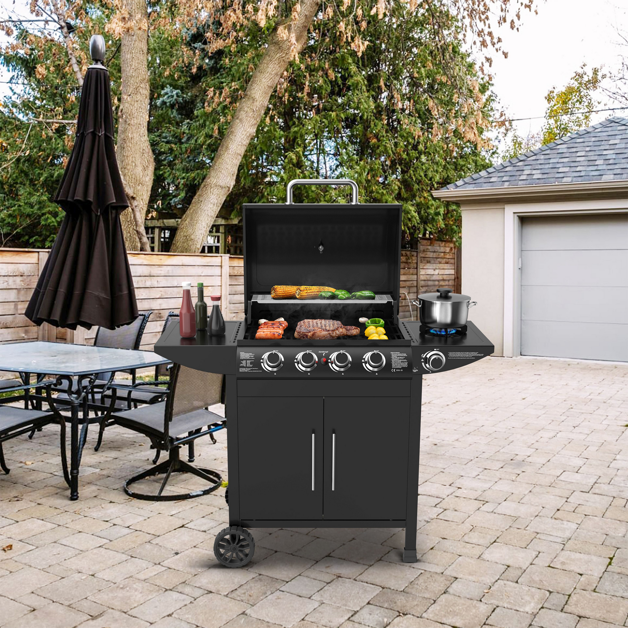 Gasgrill 'San Francisco' 4+1 Brenner 122 x 104,5 x 57 cm