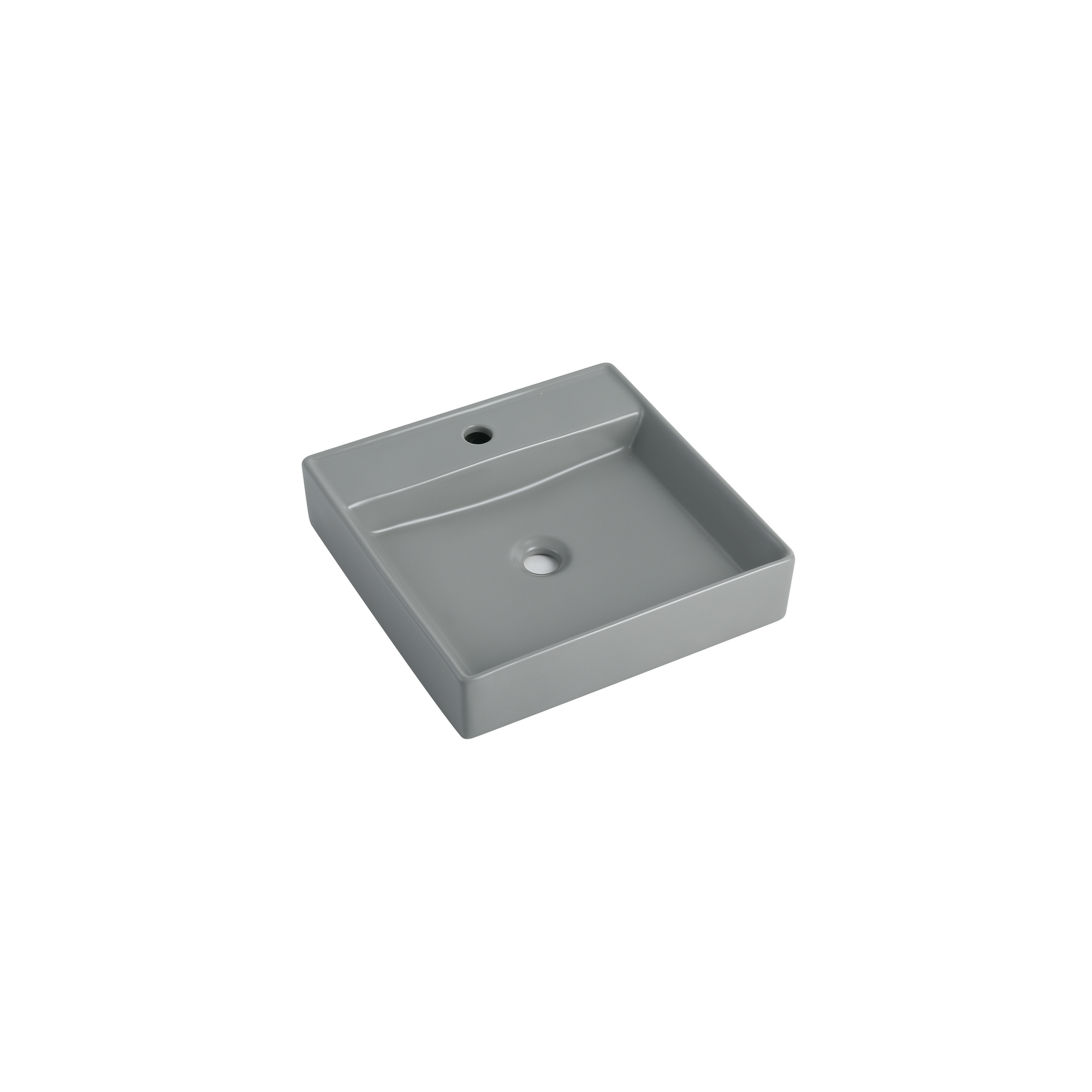 Aufsatzwaschtisch 'Heru' hellgrau/matt 44 x 44 x 16,3 cm