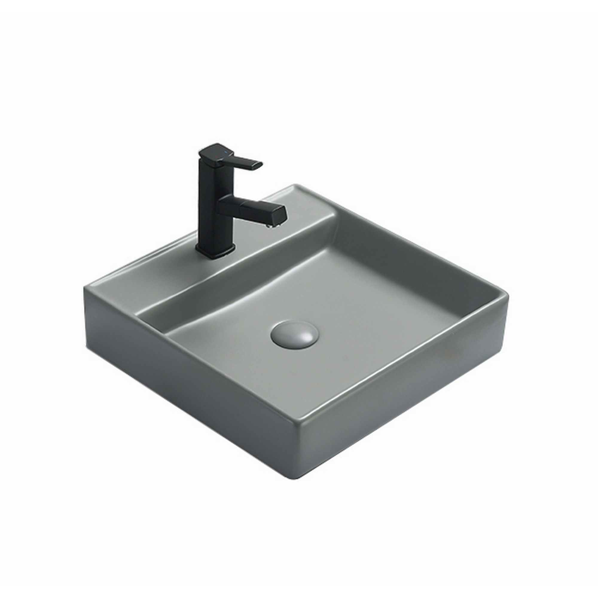Aufsatzwaschtisch 'Heru' hellgrau/matt 44 x 44 x 16,3 cm