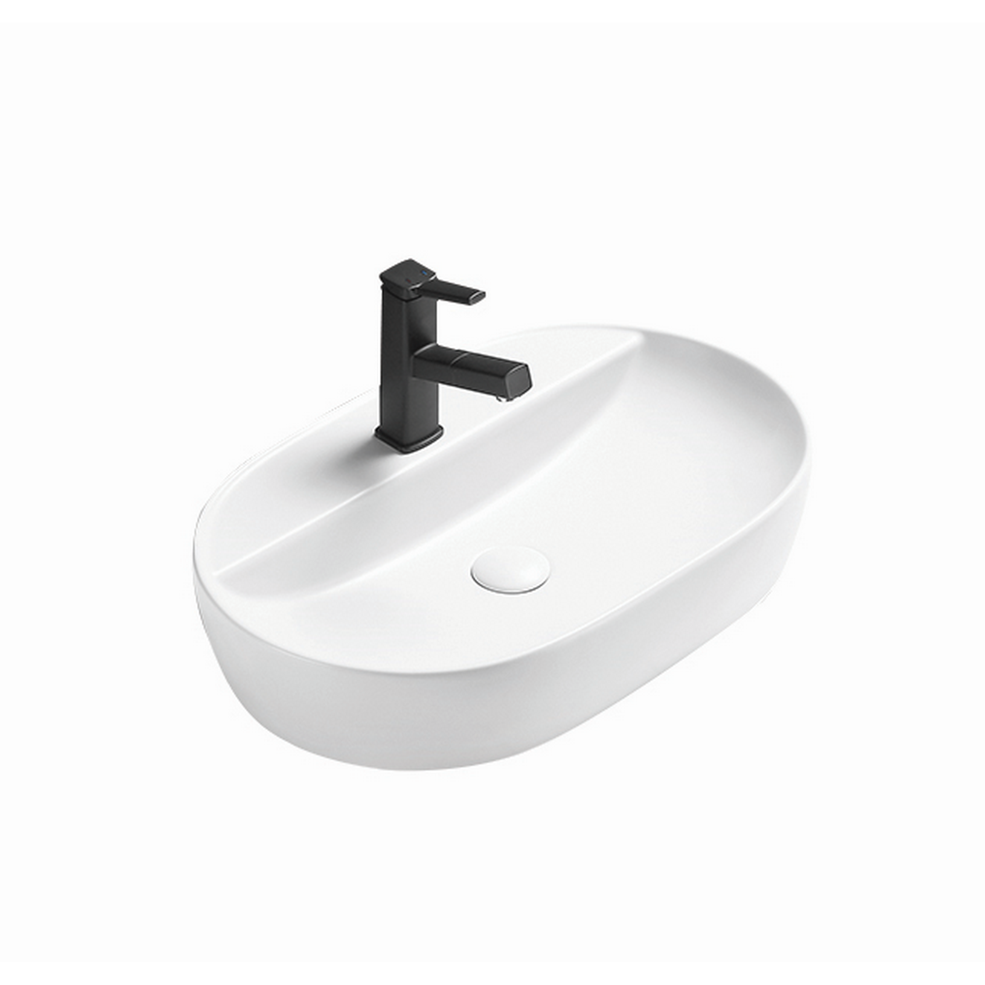 Aufsatzwaschtisch 'Tari' weiß/matt 60 x 40 x 18 cm