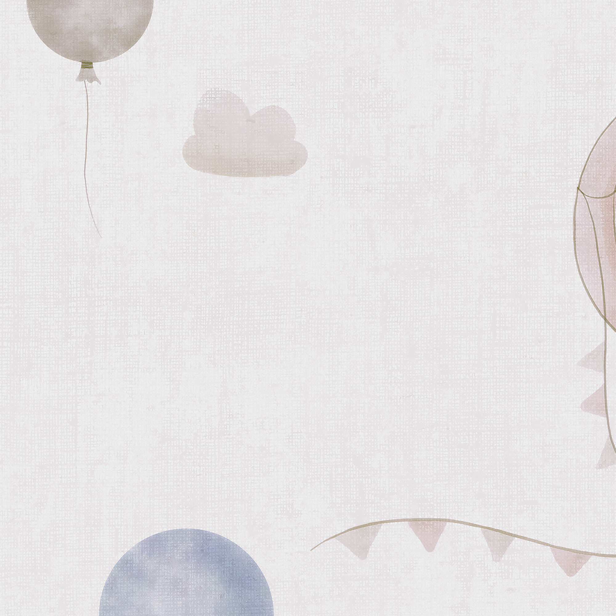 Vliestapete 'Lilly & Luis' Ballons beige 0,53 x 10,05 m
