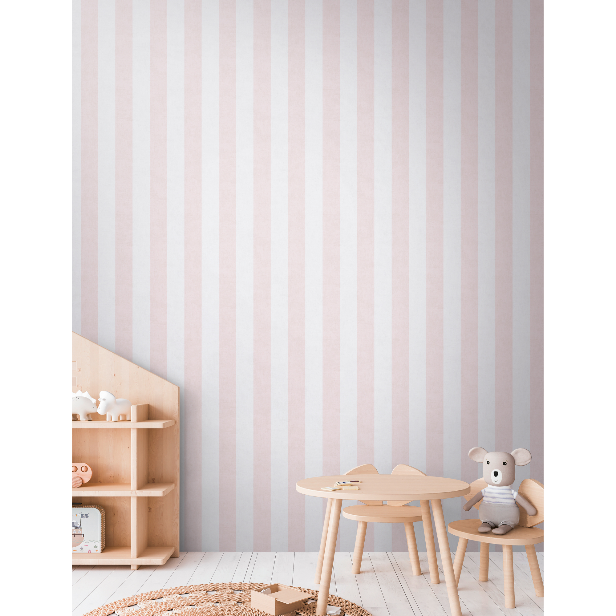 Vliestapete 'Lilly & Luis' Streifen rosa 0,53 x 10,05 m