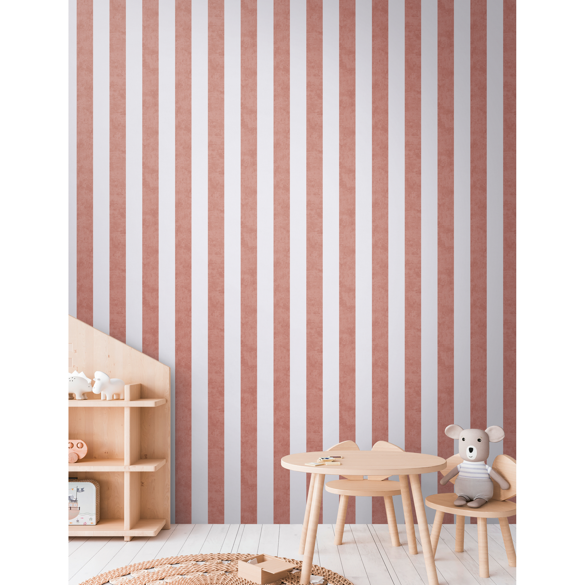 Vliestapete 'Lilly & Luis' Streifen rot 0,53 x 10,05 m
