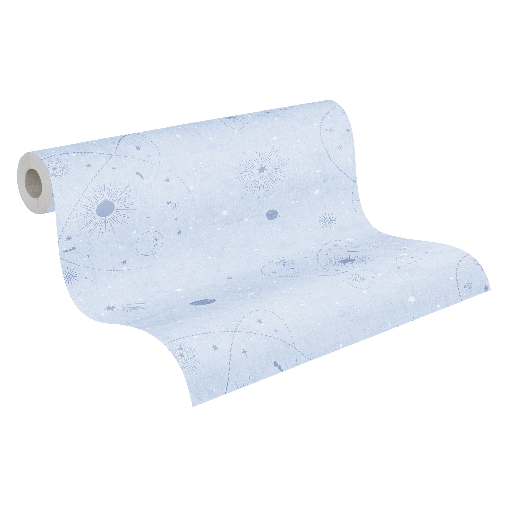 Vliestapete 'Lilly & Luis' Sterne blau 0,53 x 10,05 m