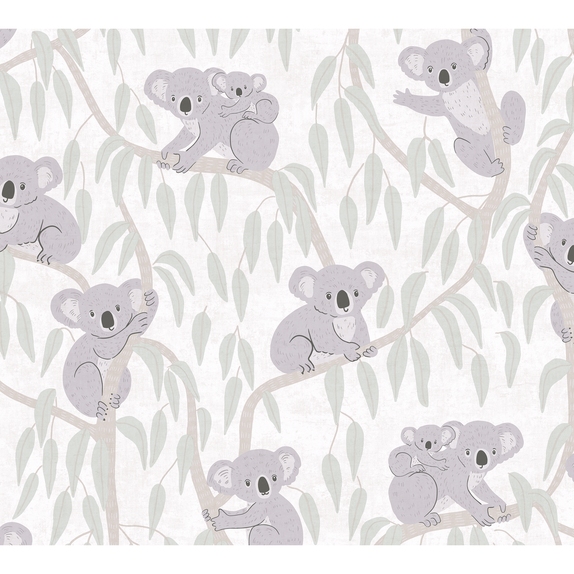 Vliestapete 'Lilly & Luis' Koalas beige 0,53 x 10,05 m