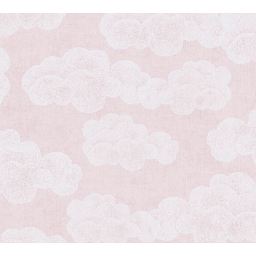 Vliestapete 'Lilly & Luis' Wolken rosa 0,53 x 10,05 m