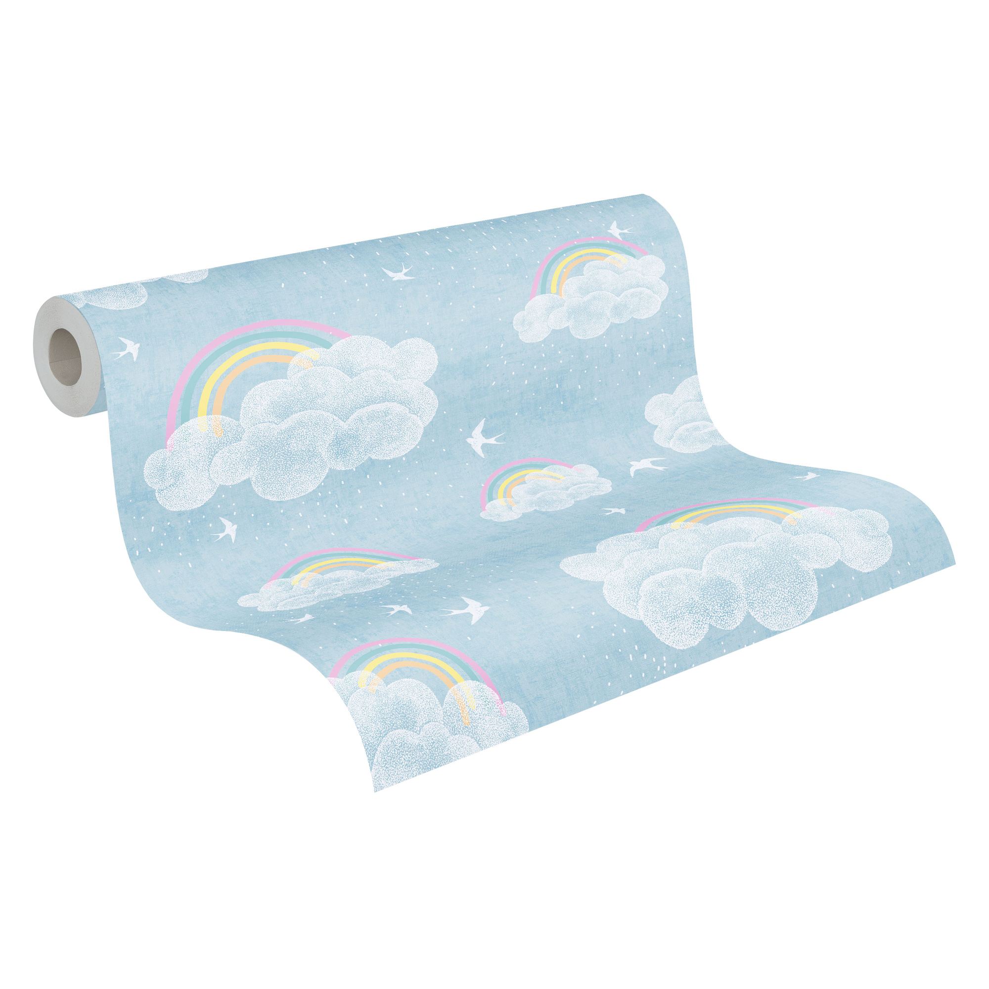 Vliestapete 'Lilly & Luis' Regenbogen blau 0,53 x 10,05 m