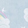 Vliestapete 'Lilly & Luis' Regenbogen blau 0,53 x 10,05 m